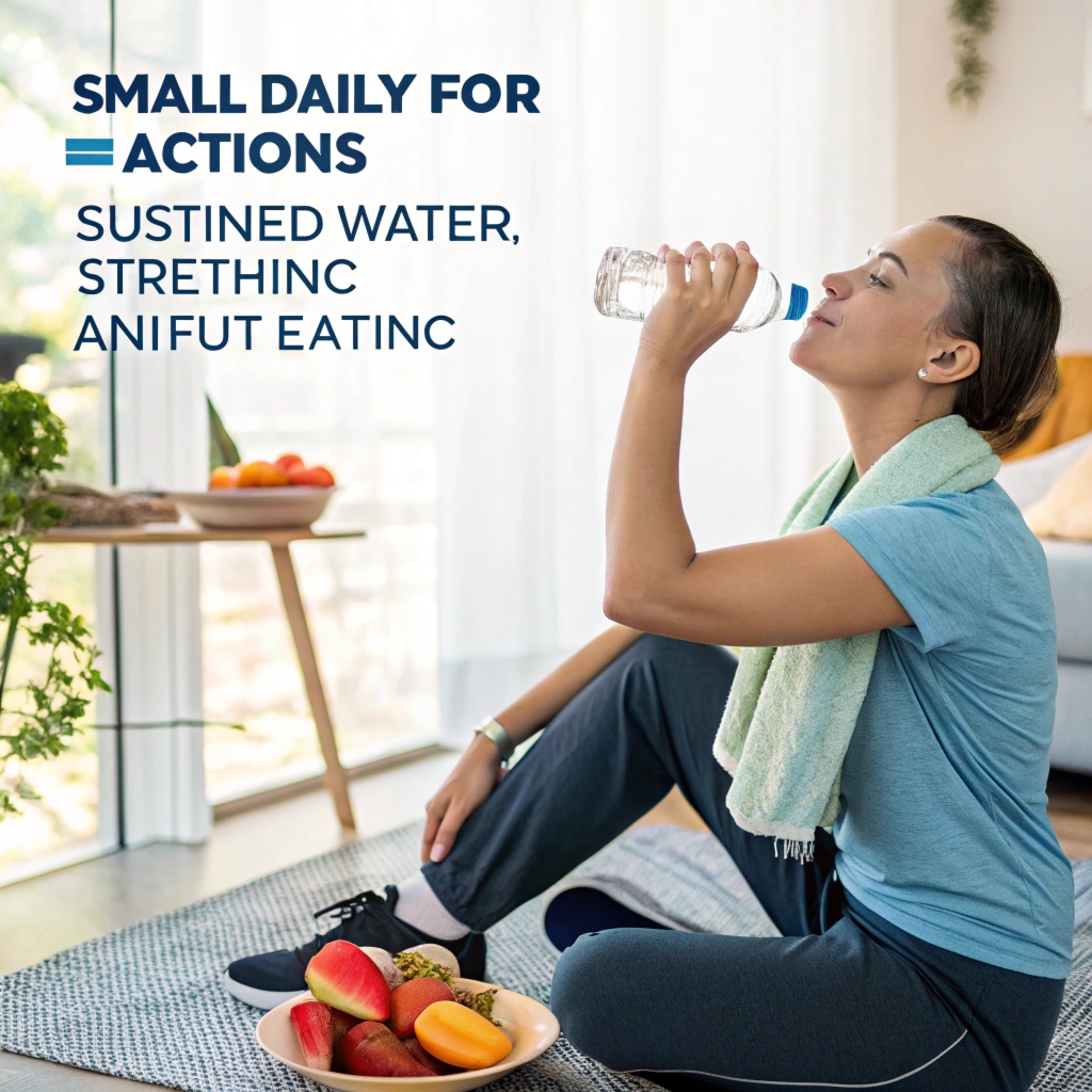 Person starting a calm morning routine outdoors representing small daily energy habits